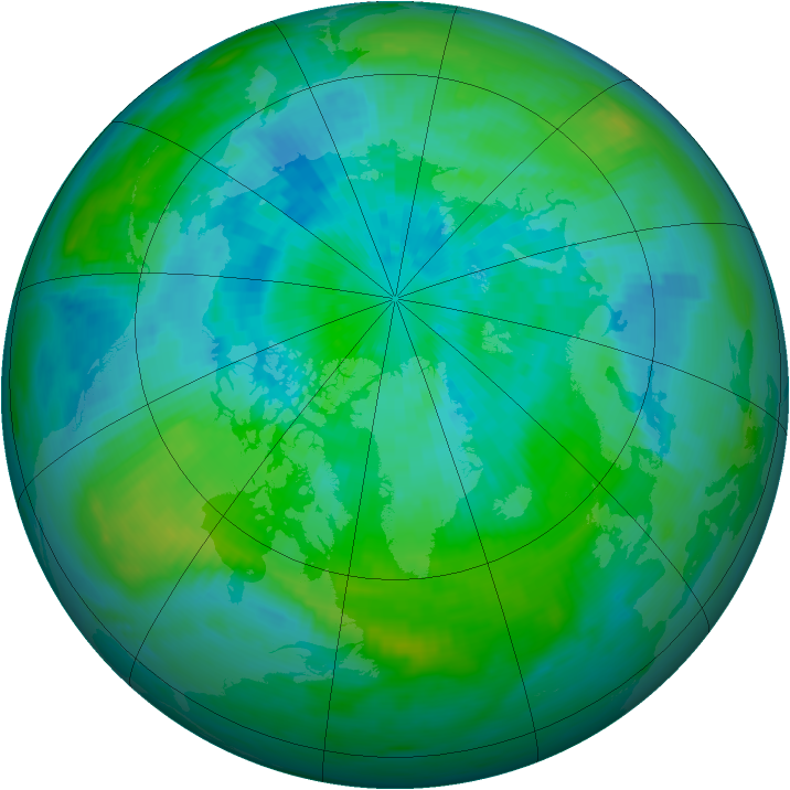 Arctic ozone map for 20 September 1983